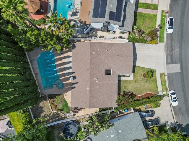 12847 Winthrop Ave, Granada Hills, CA 91344 - view from above of property with a pool