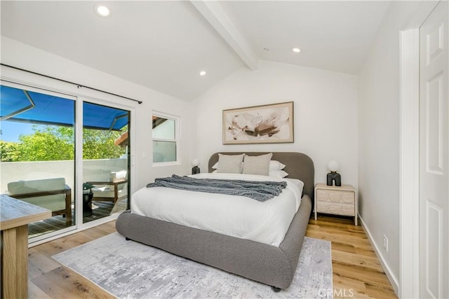 503 Morning Canyon Rd Unit 9, Corona Del Mar, CA 92625 - bedroom with access to exterior, light wood finished floors, and recessed lighting