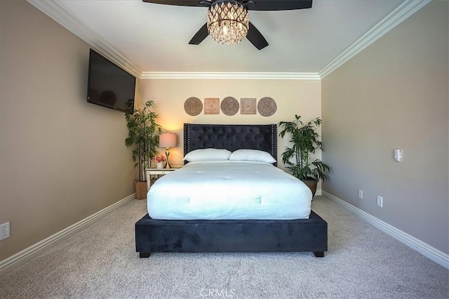 1375 N Euclid Ave, Upland, CA 91786 - carpeted bedroom with ornamental molding and ceiling fan