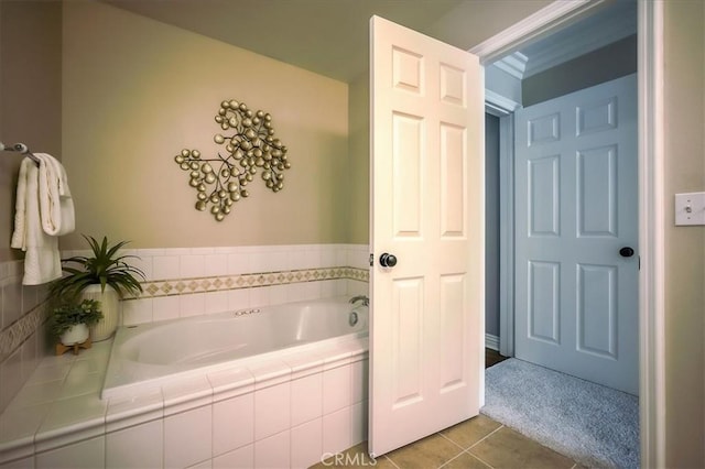 1375 N Euclid Ave, Upland, CA 91786 - bathroom with a garden tub and tile patterned flooring