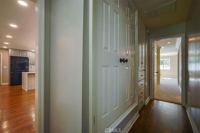 1375 N Euclid Ave, Upland, CA 91786 - hallway with dark wood-type flooring and recessed lighting