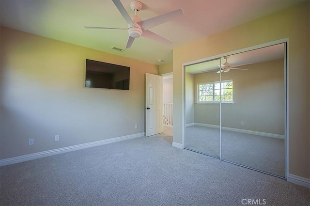 1375 N Euclid Ave, Upland, CA 91786 - unfurnished bedroom featuring carpet, a closet, and ceiling fan