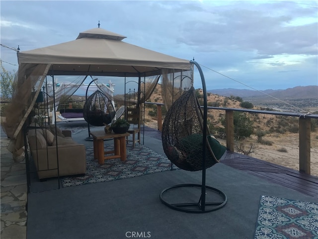 56564 Nelson Ave, Yucca Valley, CA 92284 - view of patio with a gazebo and a mountain view