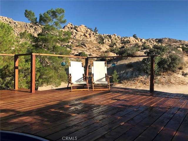 56564 Nelson Ave, Yucca Valley, CA 92284 - wooden deck featuring a mountain view