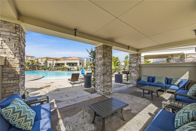 1776 Canyon Oaks Ln, Lake Forest, CA 92610 - view of patio featuring an outdoor hangout area and a community pool