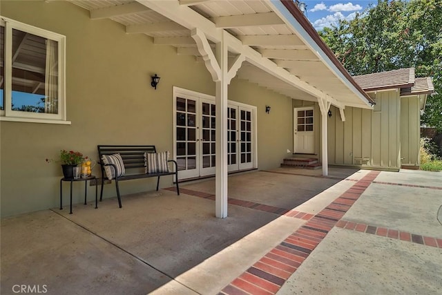 17654 Prairie St, Northridge, CA 91325 - view of patio / terrace featuring french doors and entry steps