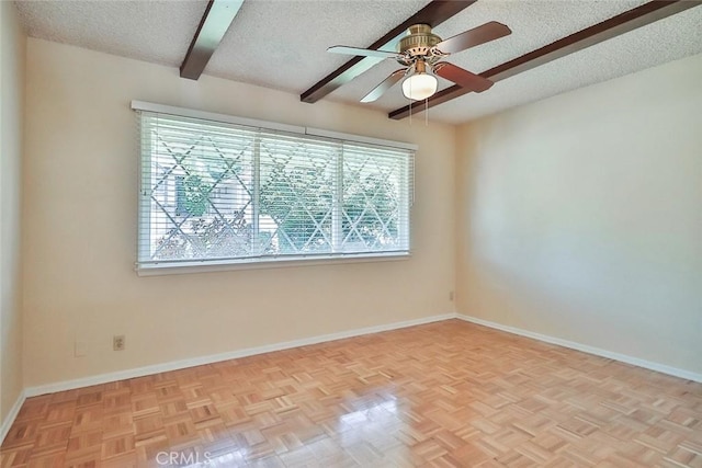 17654 Prairie St, Northridge, CA 91325 - empty room with a textured ceiling and ceiling fan