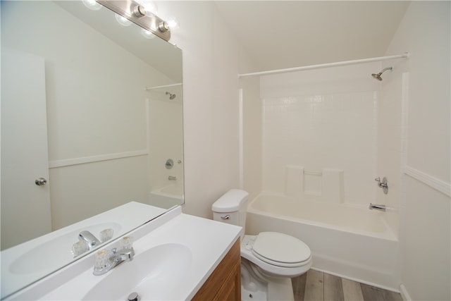 3556 Cypress St, Clearlake, CA 95422 - full bath with vanity, wood finished floors, and bathtub / shower combination
