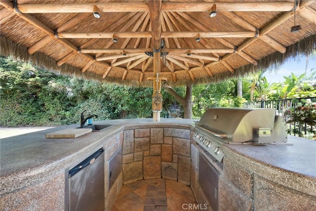 1806 Briercliff Ct, Bakersfield, CA 93311 - view of patio / terrace with an outdoor kitchen and a gazebo