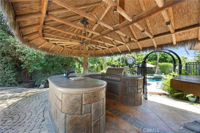 1806 Briercliff Ct, Bakersfield, CA 93311 - view of patio / terrace with a gazebo and an outdoor kitchen