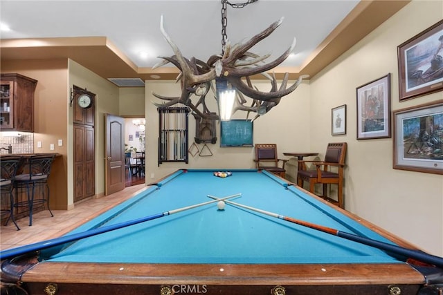 1806 Briercliff Ct, Bakersfield, CA 93311 - recreation room with pool table and tile patterned flooring