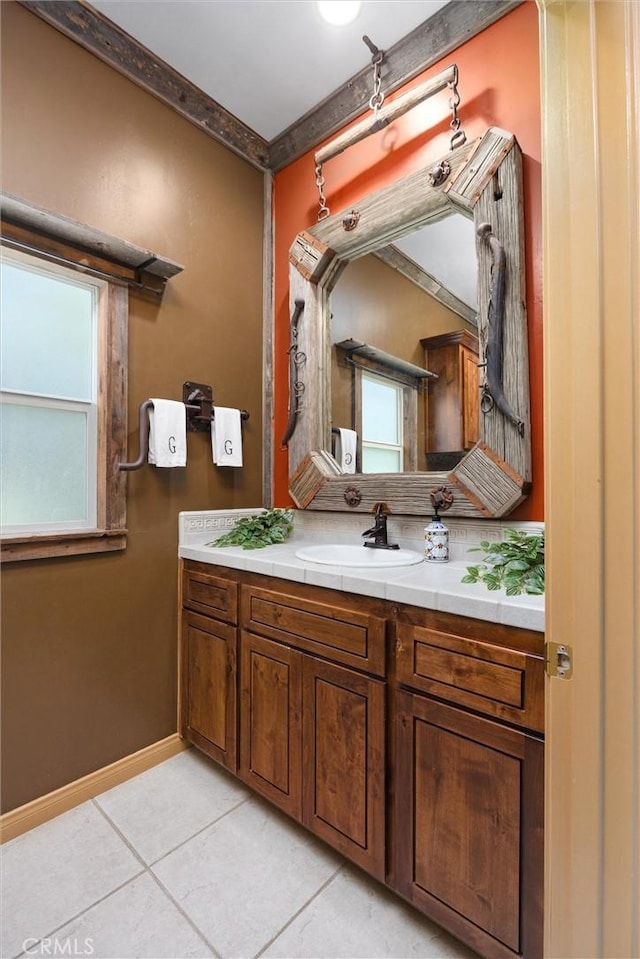 1806 Briercliff Ct, Bakersfield, CA 93311 - bathroom with tile patterned floors and vanity