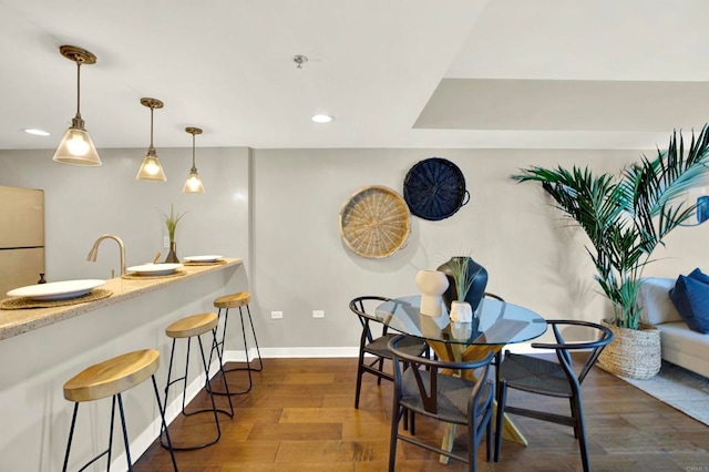 425 W Beech St Unit 417, San Diego, CA 92101 - dining room with dark wood-type flooring and recessed lighting