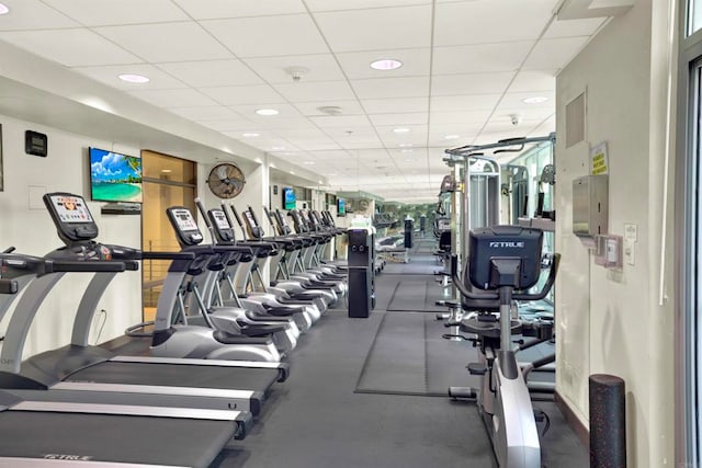 425 W Beech St Unit 417, San Diego, CA 92101 - workout area featuring a paneled ceiling and recessed lighting