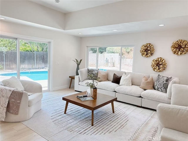23615 Tellgate Dr, Diamond Bar, CA 91765 - living area featuring plenty of natural light, recessed lighting, and light wood-style floors