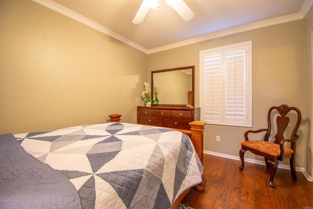 2414 Falcon Valley Dr, Chula Vista, CA 91914 - bedroom featuring wood finished floors, crown molding, and ceiling fan