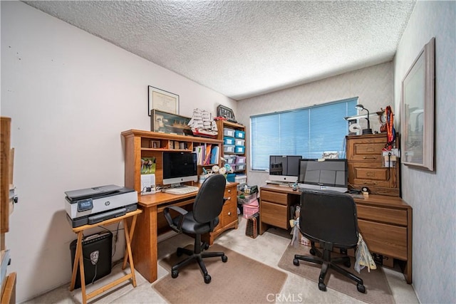 3032 Pietro Dr, Hacienda Heights, CA 91745 - carpeted home office with a textured ceiling