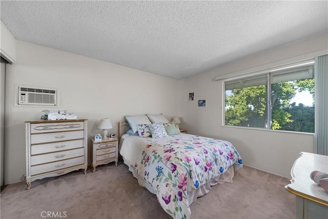 3032 Pietro Dr, Hacienda Heights, CA 91745 - bedroom featuring a wall mounted AC, carpet flooring, and a textured ceiling
