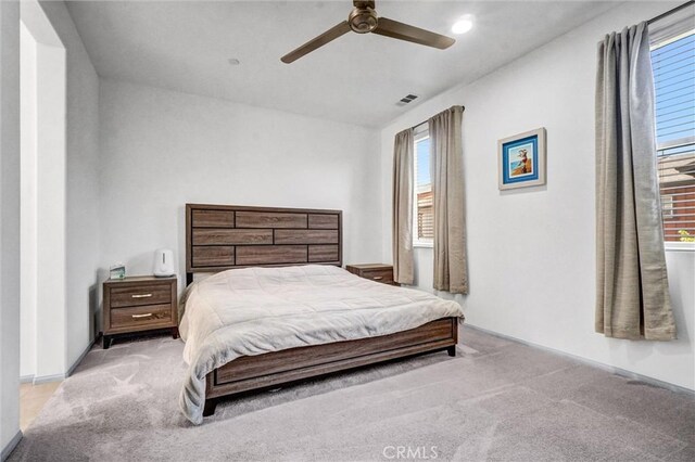 17035 Independence Way, Yorba Linda, CA 92886 - bedroom featuring light carpet and ceiling fan