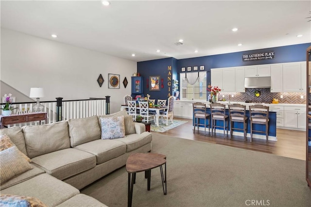 26957 Winding Trail Ct, Valencia, CA 91381 - living area with recessed lighting and wood finished floors
