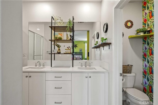 26957 Winding Trail Ct, Valencia, CA 91381 - full bath featuring double vanity and a shower