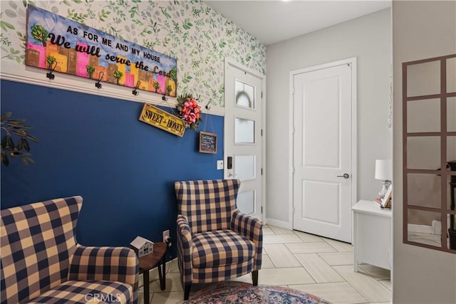 26957 Winding Trail Ct, Valencia, CA 91381 - living area with wallpapered walls and baseboards