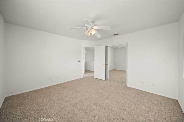 40225 Watford Way, Palmdale, CA 93551 - unfurnished bedroom featuring carpet flooring, a closet, and ceiling fan