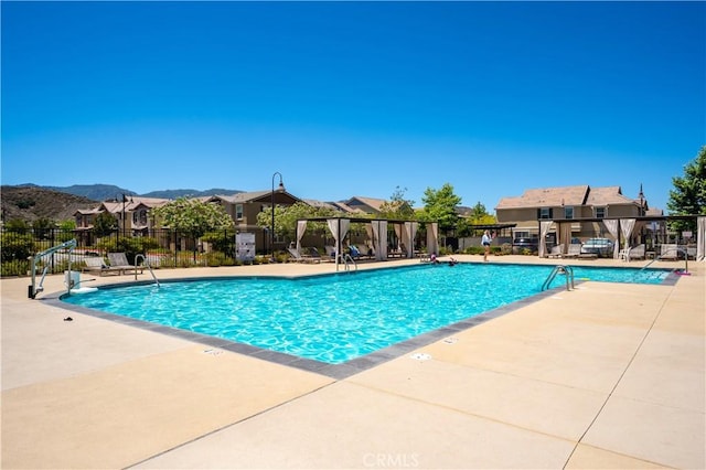 27753 Dyer Way, Canyon Country, CA 91387 - community pool with a patio area and a mountain view