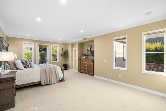 2 Tarascon, Newport Coast, CA 92657 - bedroom with recessed lighting, light colored carpet, and ornamental molding