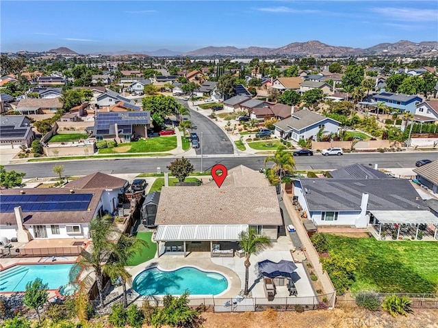 1232 Palos Verde Dr, Corona, CA 92878 - aerial view of residential area with a pool and a mountainous background