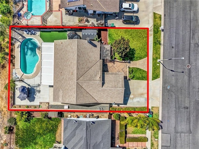 1232 Palos Verde Dr, Corona, CA 92878 - aerial view of property's location featuring property boundaries highlighted