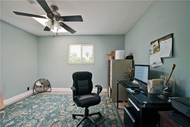 13520 Fenton Ave, Sylmar, CA 91342 - office space with wood finished floors and a ceiling fan
