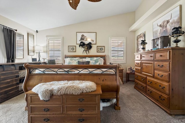 16110 Oak Springs Dr, Ramona, CA 92065 - bedroom with light carpet and lofted ceiling
