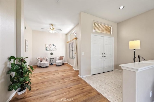 534 Misty View Way, Nipomo, CA 93444 - entryway featuring a ceiling fan, recessed lighting, and light tile patterned flooring