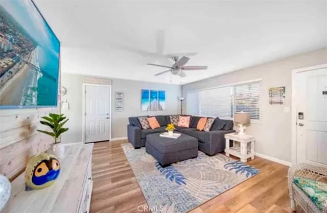 4213 Lonnie St, Oceanside, CA 92056 - living room featuring wood finished floors and a ceiling fan