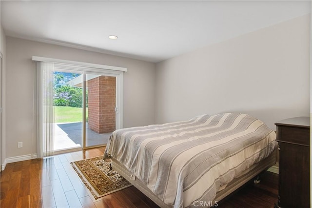 6966 Crest Rd, Rancho Palos Verdes, CA 90275 - bedroom featuring access to outside, recessed lighting, and wood finished floors