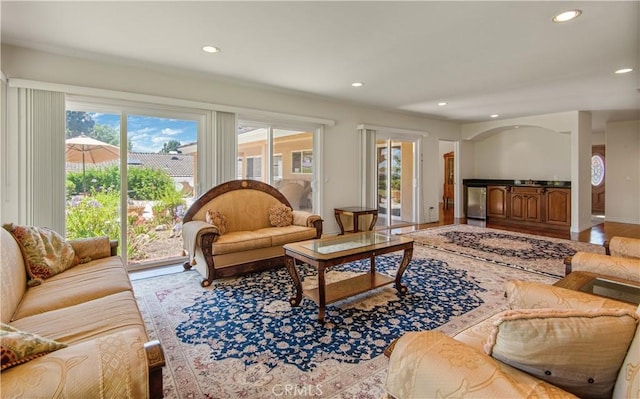 6966 Crest Rd, Rancho Palos Verdes, CA 90275 - living area featuring recessed lighting and wood finished floors
