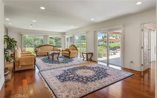 6966 Crest Rd, Rancho Palos Verdes, CA 90275 - living room featuring hardwood / wood-style floors and recessed lighting