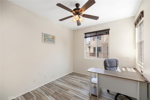 31186 Lavender Ct Unit 164, Temecula, CA 92592 - office with a ceiling fan and light wood finished floors