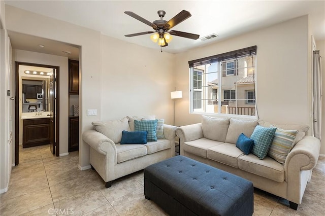 31186 Lavender Ct Unit 164, Temecula, CA 92592 - living area with ceiling fan and light tile patterned floors