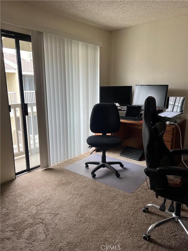1209 W Cypress Ave Unit C, Lompoc, CA 93436 - home office with a textured ceiling and carpet floors