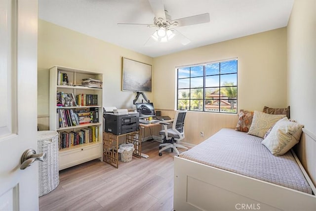 3931 Cottonwood Grove Trl, Calabasas, CA 91301 - bedroom featuring wood finished floors, a desk, and ceiling fan