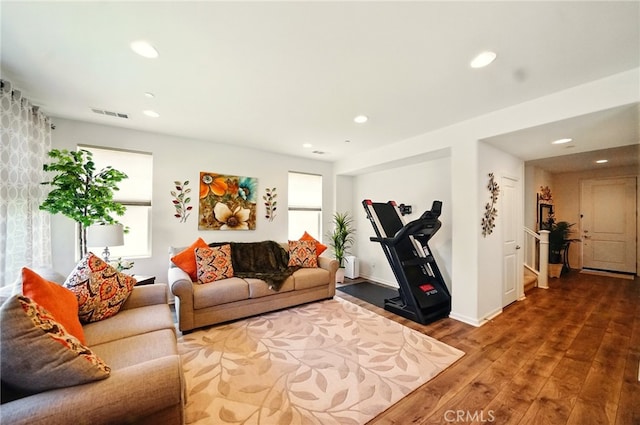 5073 S Mccleve Way W, Ontario, CA 91762 - living room with wood finished floors, recessed lighting, and plenty of natural light