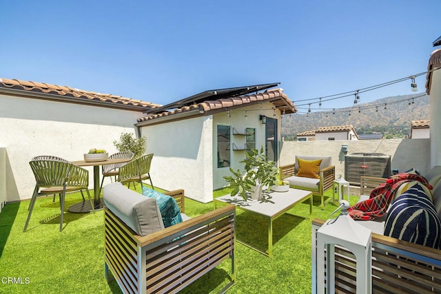 623 W Foothill Blvd Unit 43, Glendora, CA 91741 - view of yard featuring an outdoor hangout area and a mountain view