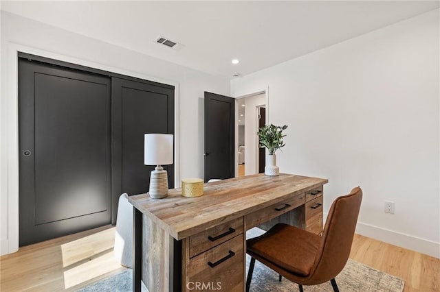 8840 Valjean Ave, North Hills, CA 91343 - office area featuring light wood-style flooring and recessed lighting