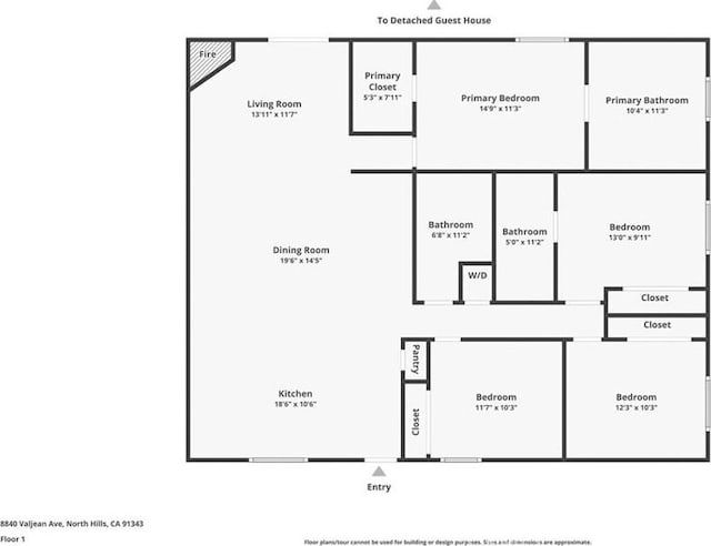 8840 Valjean Ave, North Hills, CA 91343 - view of room layout