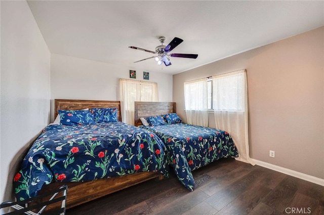 25389 Oak Glen Rd, Twin Peaks, CA 92391 - bedroom featuring wood finished floors and ceiling fan