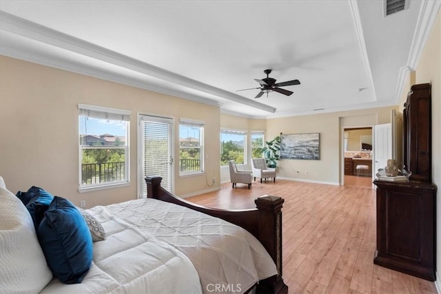 20342 Via Cellini, Porter Ranch, CA 91326 - bedroom with light wood finished floors and crown molding