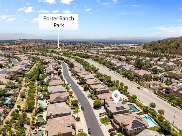 20342 Via Cellini, Porter Ranch, CA 91326 - aerial perspective of suburban area with mountains