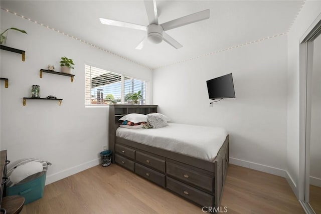 450 Pecan St, Arroyo Grande, CA 93420 - bedroom with light wood-style flooring and ceiling fan